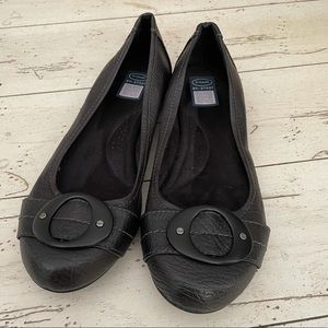 Dr. Scholls Black Leather Flats Size 9